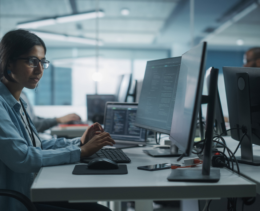 It Workers On Computer In Office 470107343